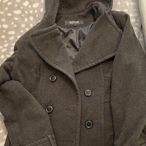 Kenneth Cole Charcoal Double-Breasted Coat